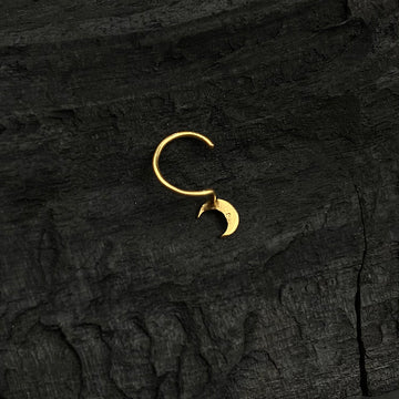 Tiny Crescent Moon Nose Pin (Gold Plated)